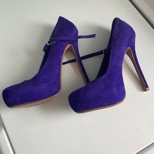 Blue Mary Jane Style Stilettos